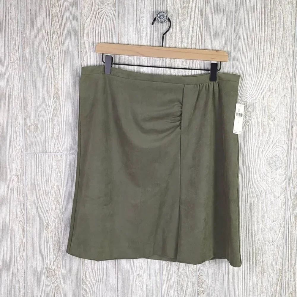 Anthropologie Womens Size 14 Mini Skirt Moss Green Lined Back Zipper NWT